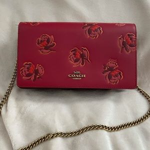 Coach Callie Crossbody floral red bag ~ used once!
